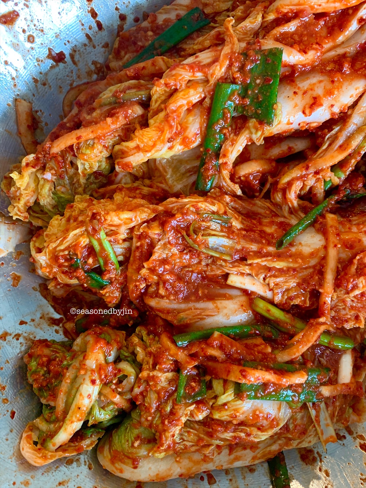 Korean Vegan Kimchi With Napa Cabbage, Baechu Pogi Kimchi ⋆ Seasoned by Jin