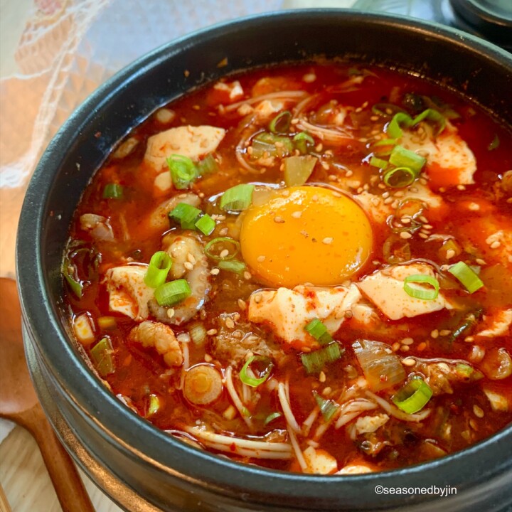 Spicy Tofu Stew with Seafood, Haemul Sundubu Jjigae ⋆ Seasoned by Jin