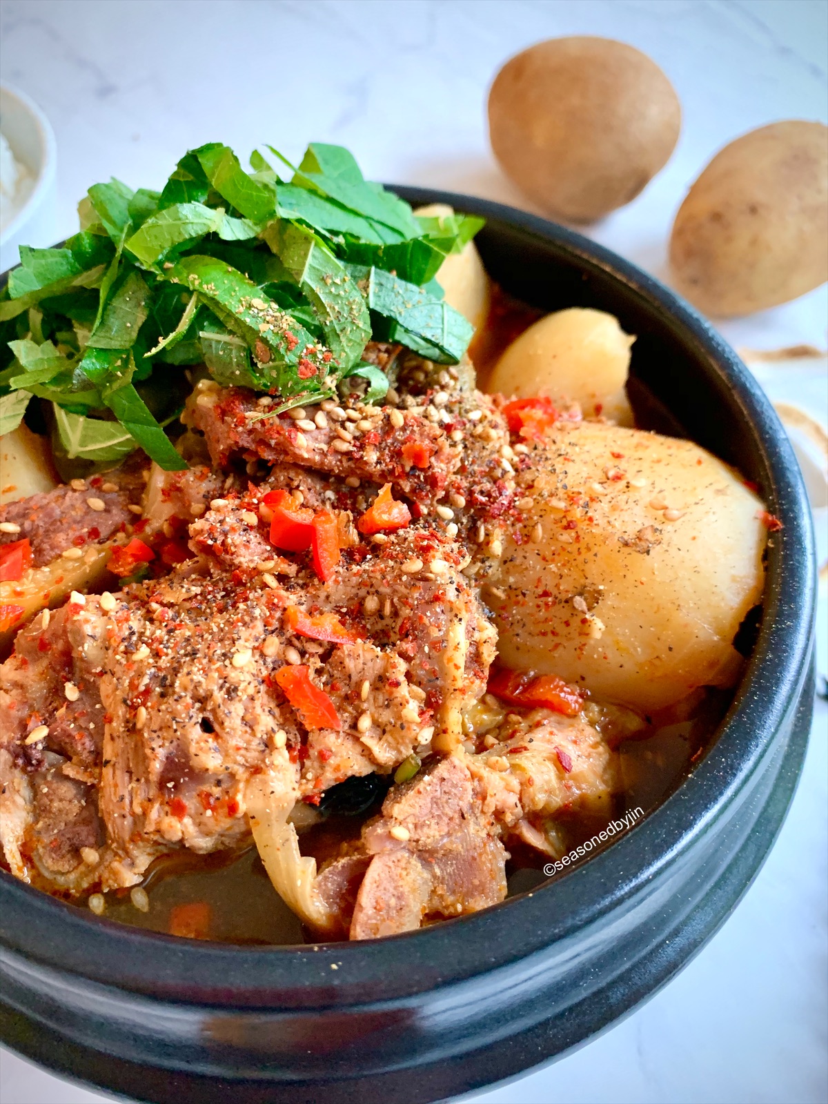 Gamjatang Spicy Pork Bone Soup With Potatoes ⋆ Seasoned By Jin