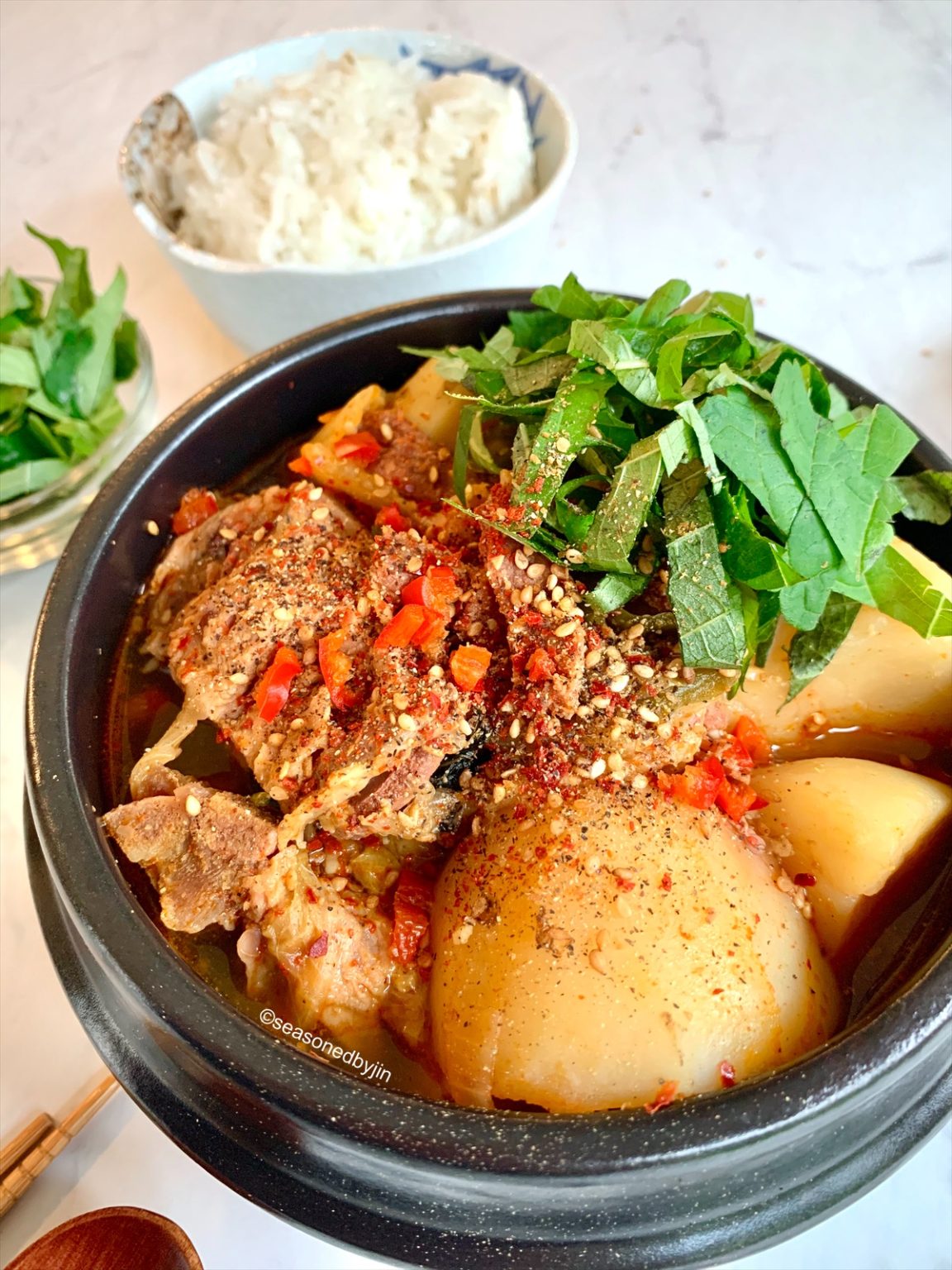 Gamjatang Spicy Pork Bone Soup With Potatoes ⋆ Seasoned By Jin