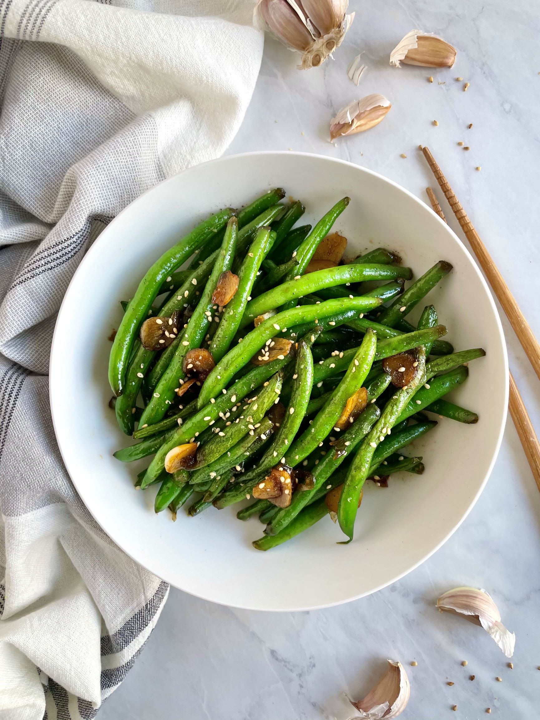 Easy Garlic Green Beans ⋆ Seasoned by Jin