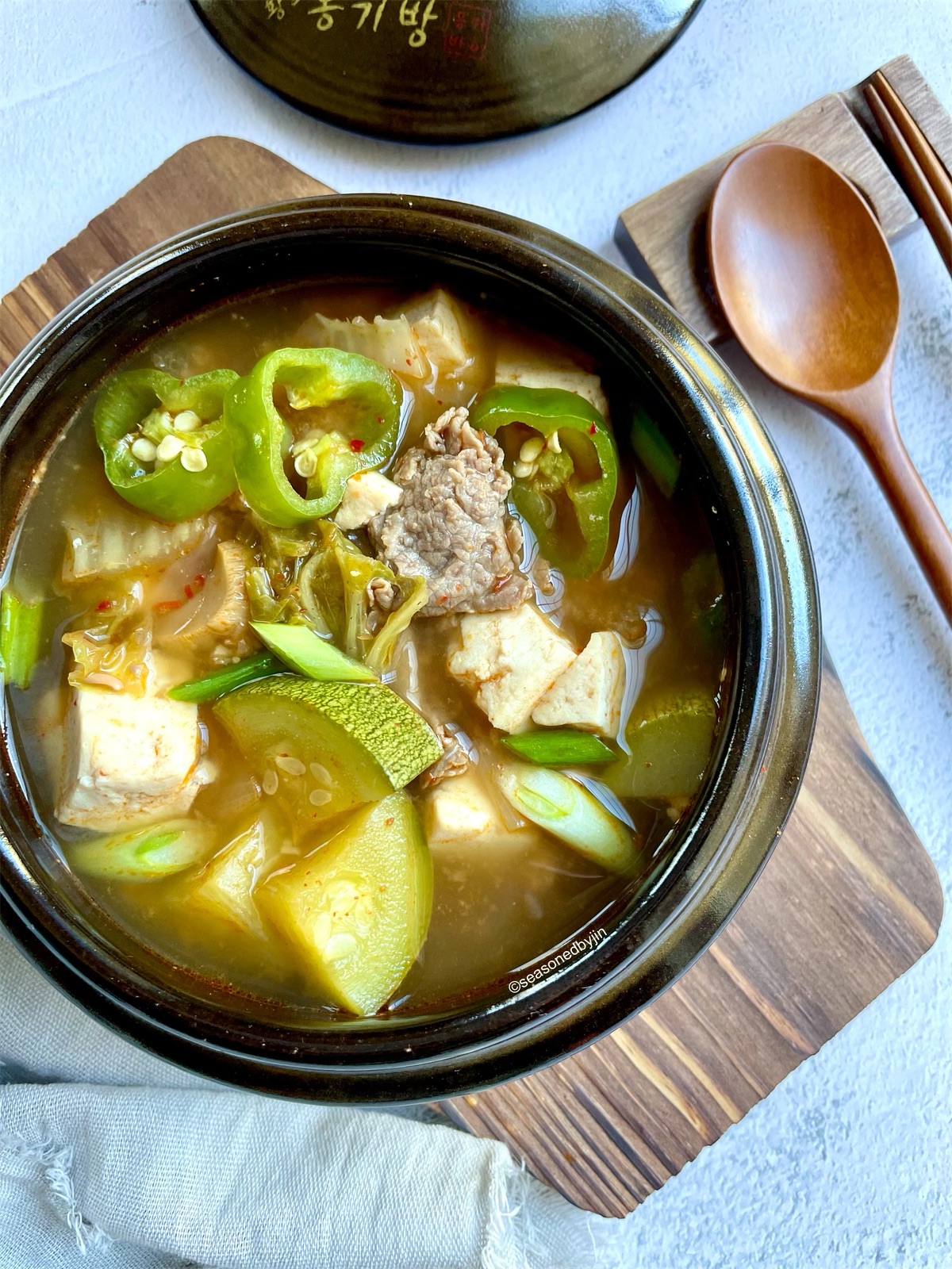 Beef Soybean Paste Stew, Doenjang Jjigae ⋆ Seasoned by Jin