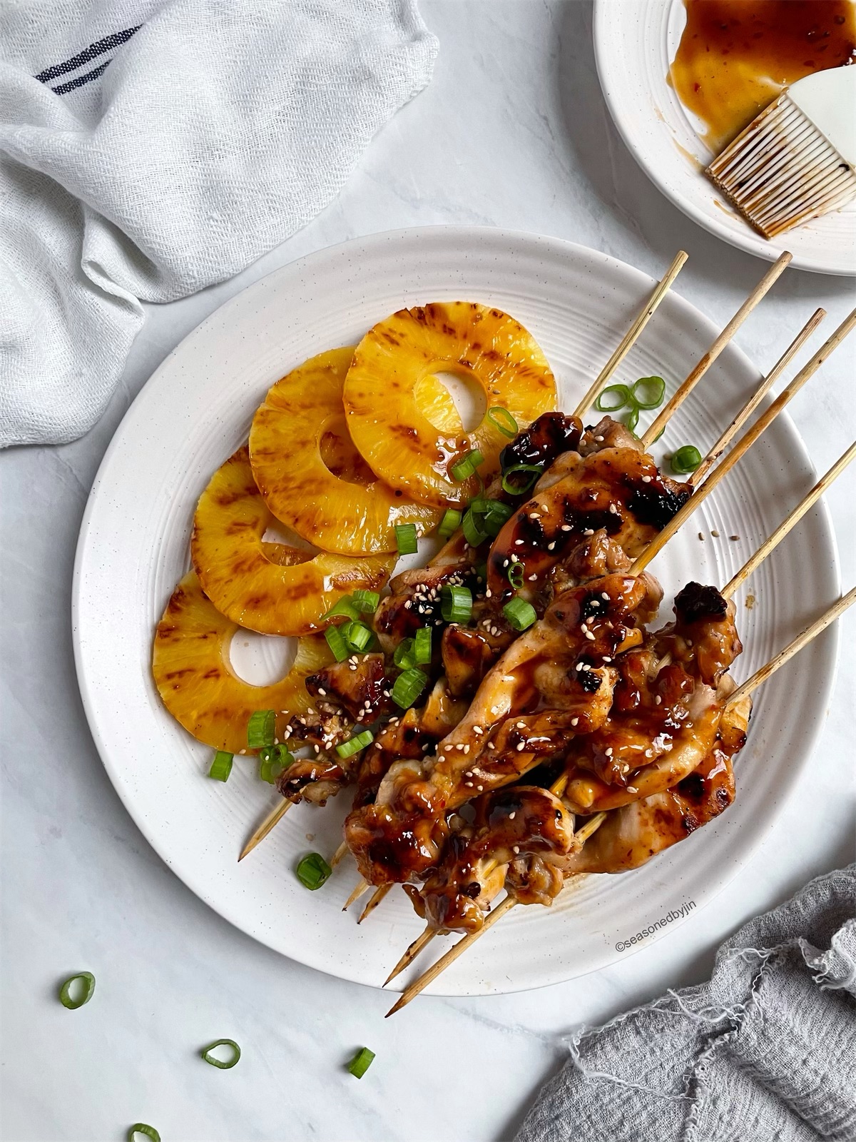 Chicken Curry Skewers with Pineapple done in an Instant Omni Pro