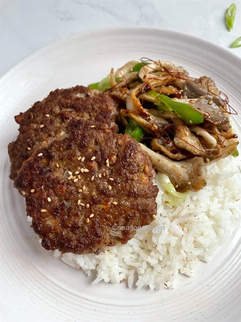 close up photo of beef tofu patties