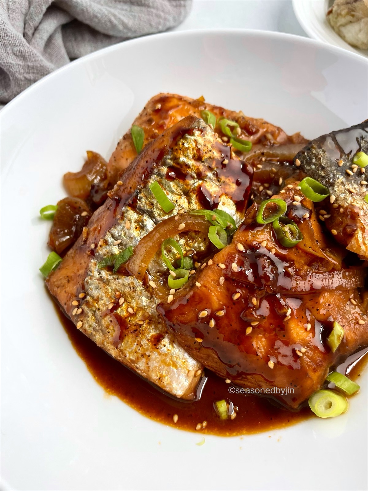 Savory Braised Salmon ⋆ Seasoned by Jin