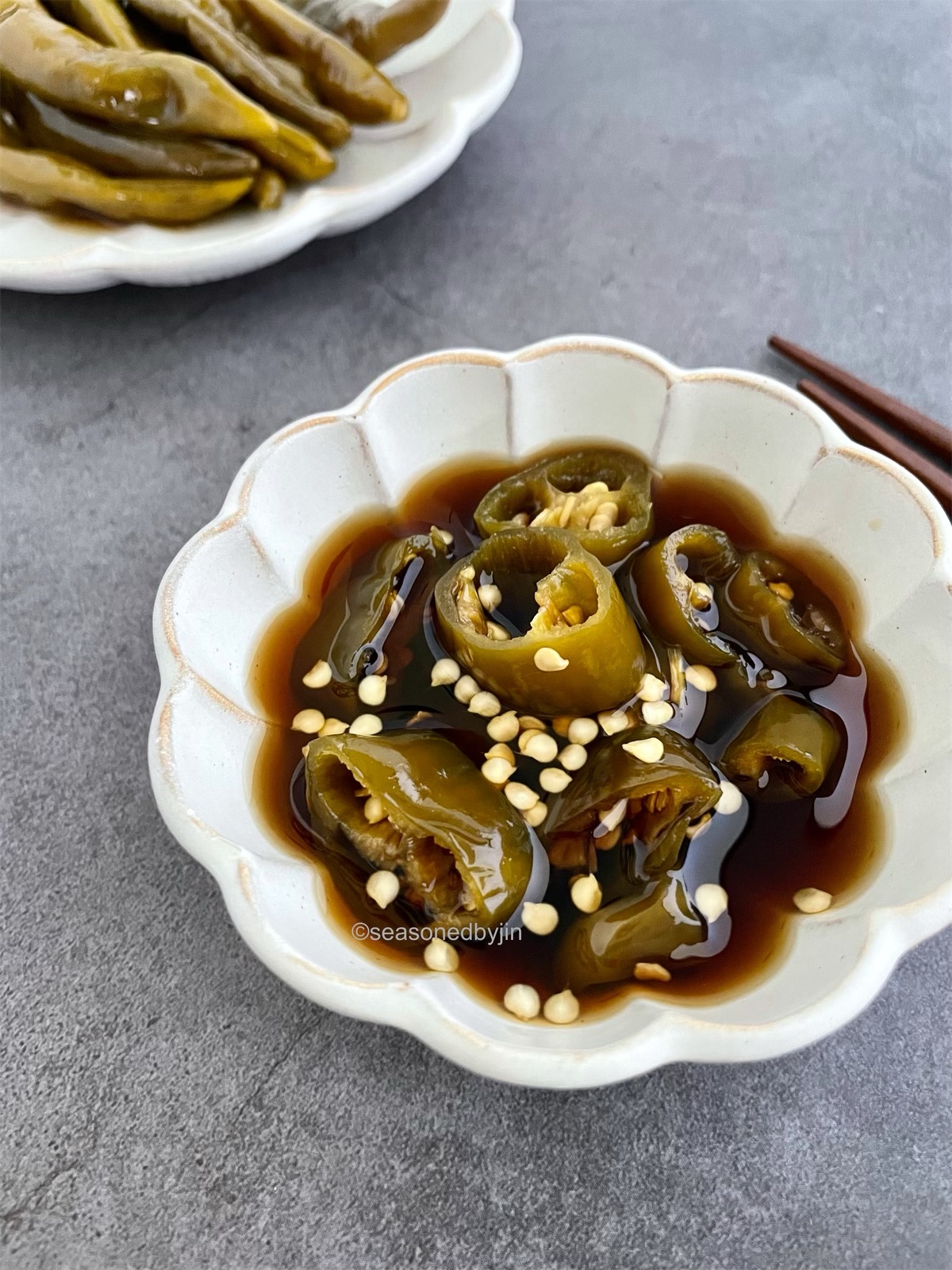 Pickled Korean Peppers, Gochu Jangajji ⋆ Seasoned by Jin