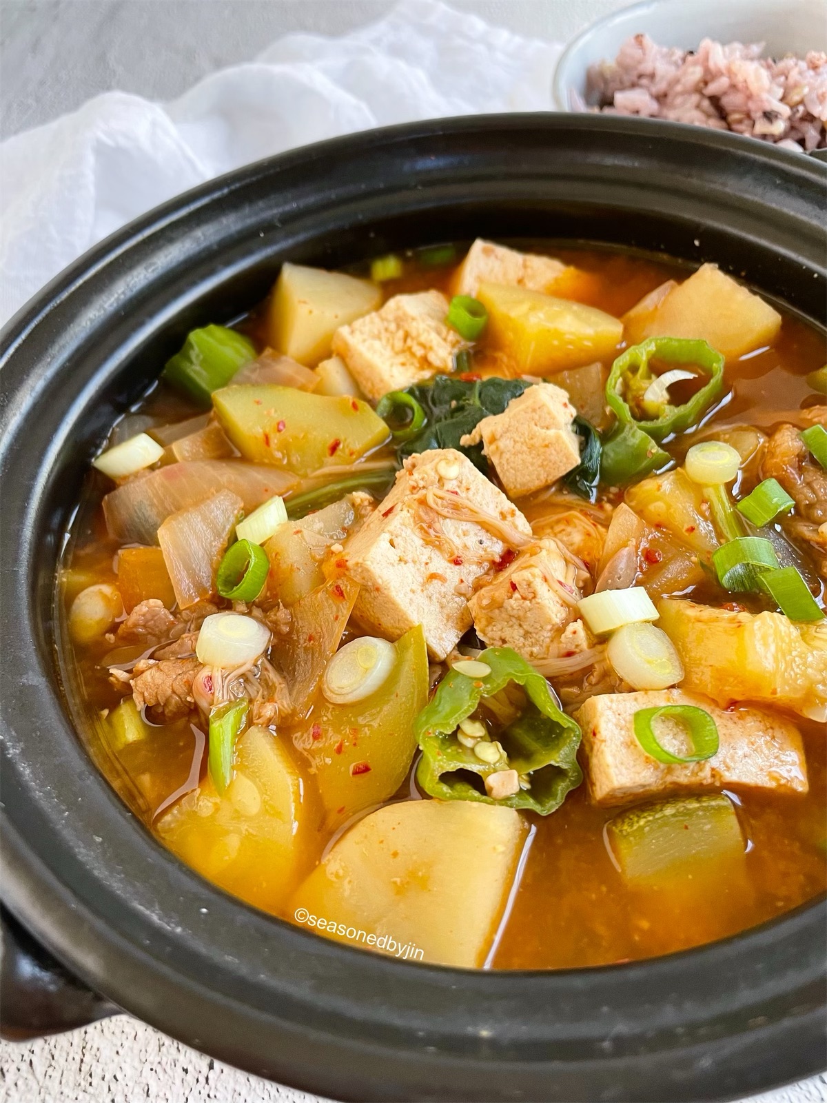 Soybean Paste Stew with Beef & Vegetables/Korean Doenjang Jjigae ⋆ ...