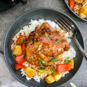 slow cooker chicken thigh with sweet pineapples